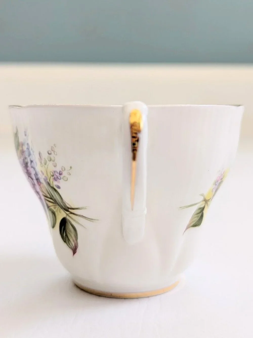 Royal Albert Blossom Time Lilac Teacup & Saucer Bone China England Gilt